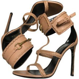 Gucci  Beige/Nude Malaga Kid Lifford Camelia Heels Size 38 (8 US)